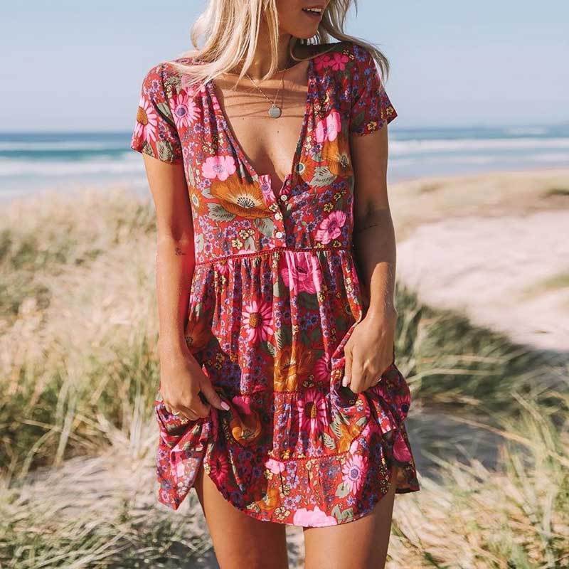 Women's Mini Dress with Floral Print