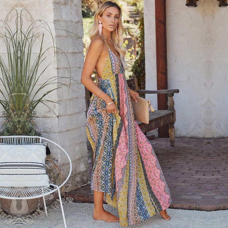 Bohemian Print Long Dress for Women