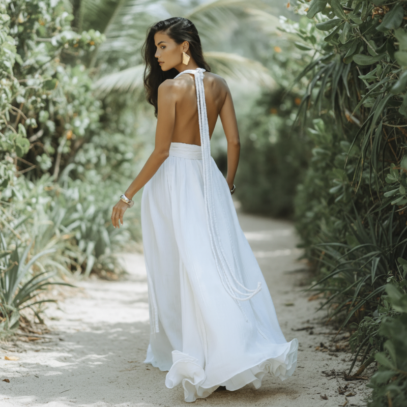 Long backless bandage dress for women