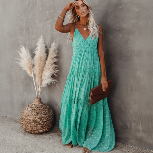 Bohemian Floral Maxi Dress for Women