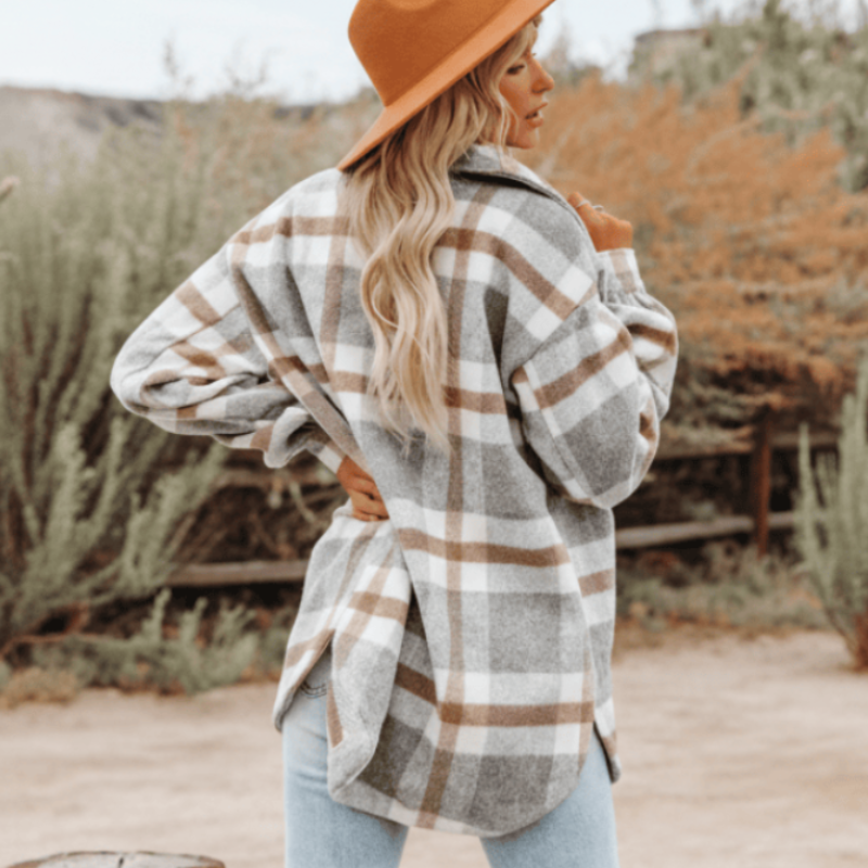 Plaid Flannel Coat for Women
