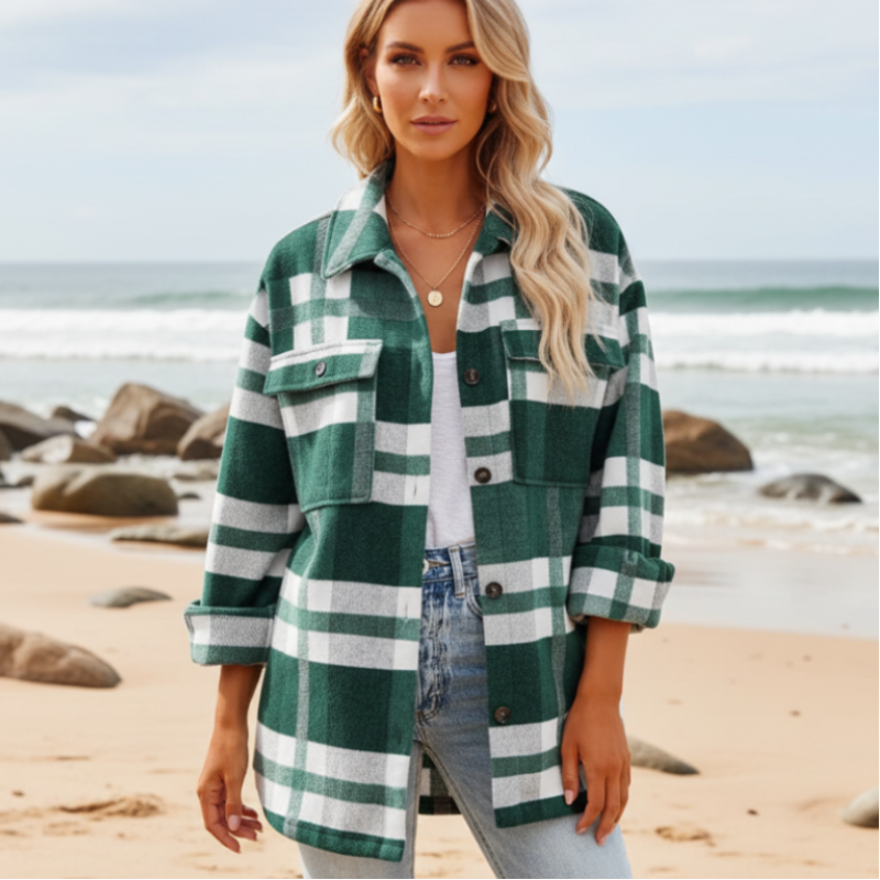 Plaid Flannel Coat for Women