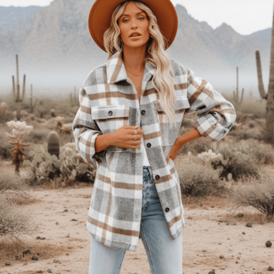 Plaid Flannel Coat for Women