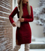 Bohemian Turtleneck Sweater Dress for Women