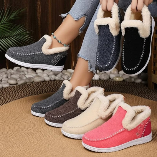 Bottes Cheville Casual Doublées en Fausse Fourrure pour Femmes - Emilia Lane