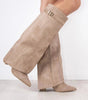 High Boot with Cuff in Suede for Women