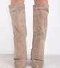 High Boot with Cuff in Suede for Women