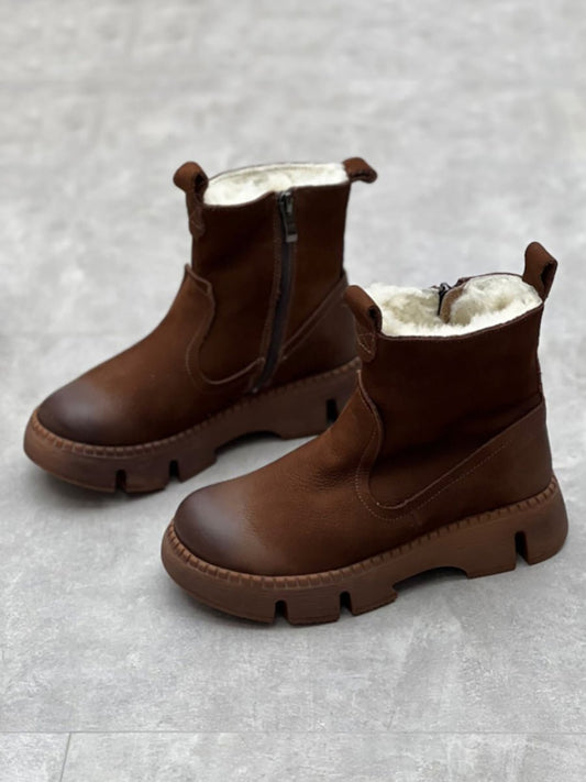 Bottes en cuir doublées de laine pour Femmes - Emilia Lane