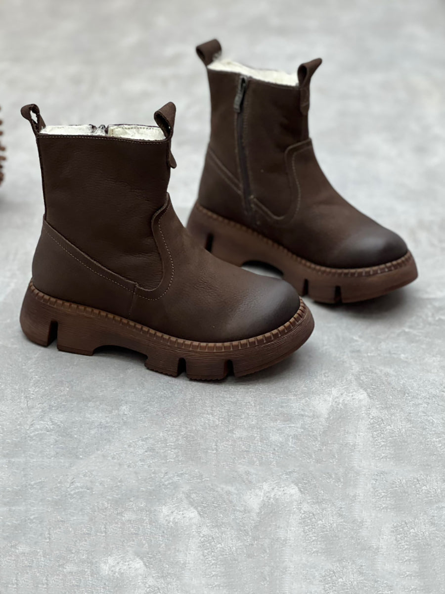 Bottes en cuir doublées de laine pour Femmes - Emilia Lane