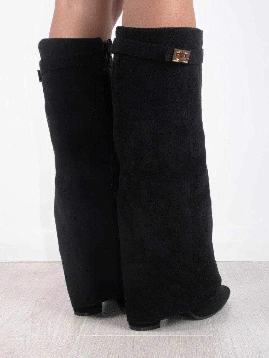 Bottes Hautes Élégantes avec Talon Bloc pour Femmes - Emilia Lane
