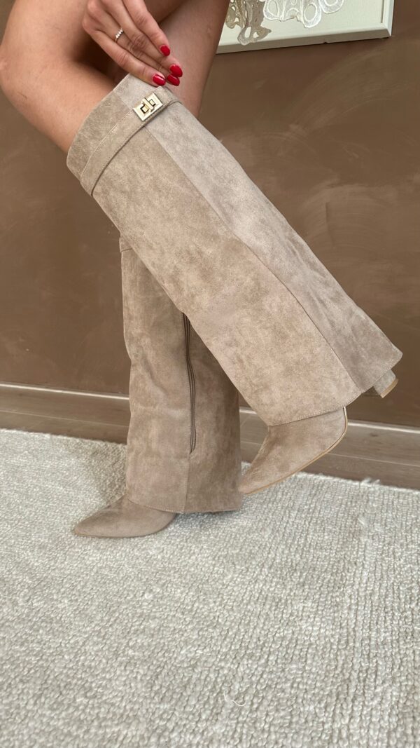 Bottes Hauteur Genou à Talon Bloc en Suède pour Femmes - Emilia Lane