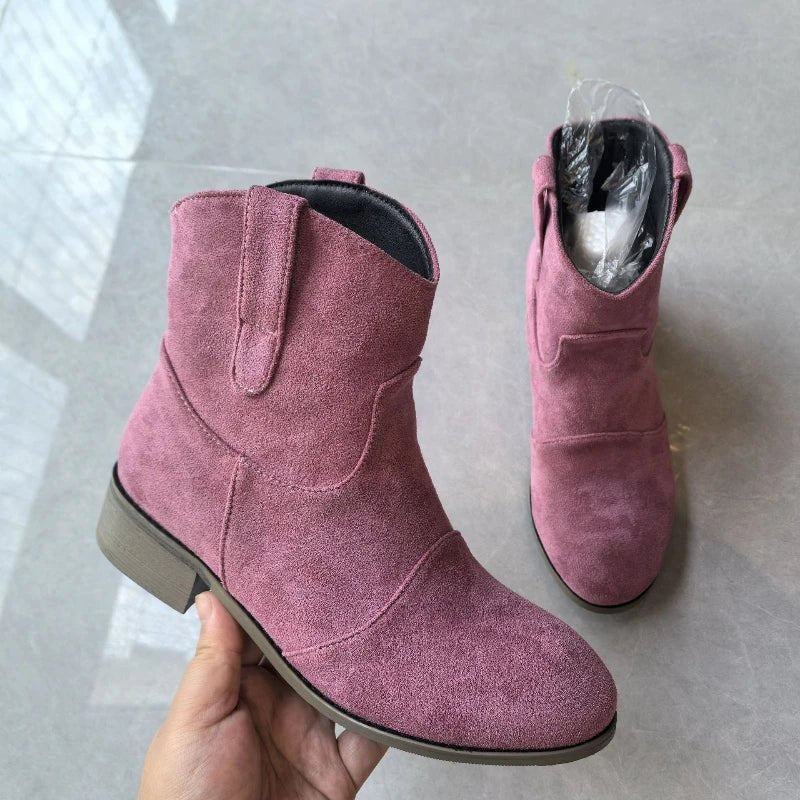 Bottines femme effet daim style western - Emilia Lane