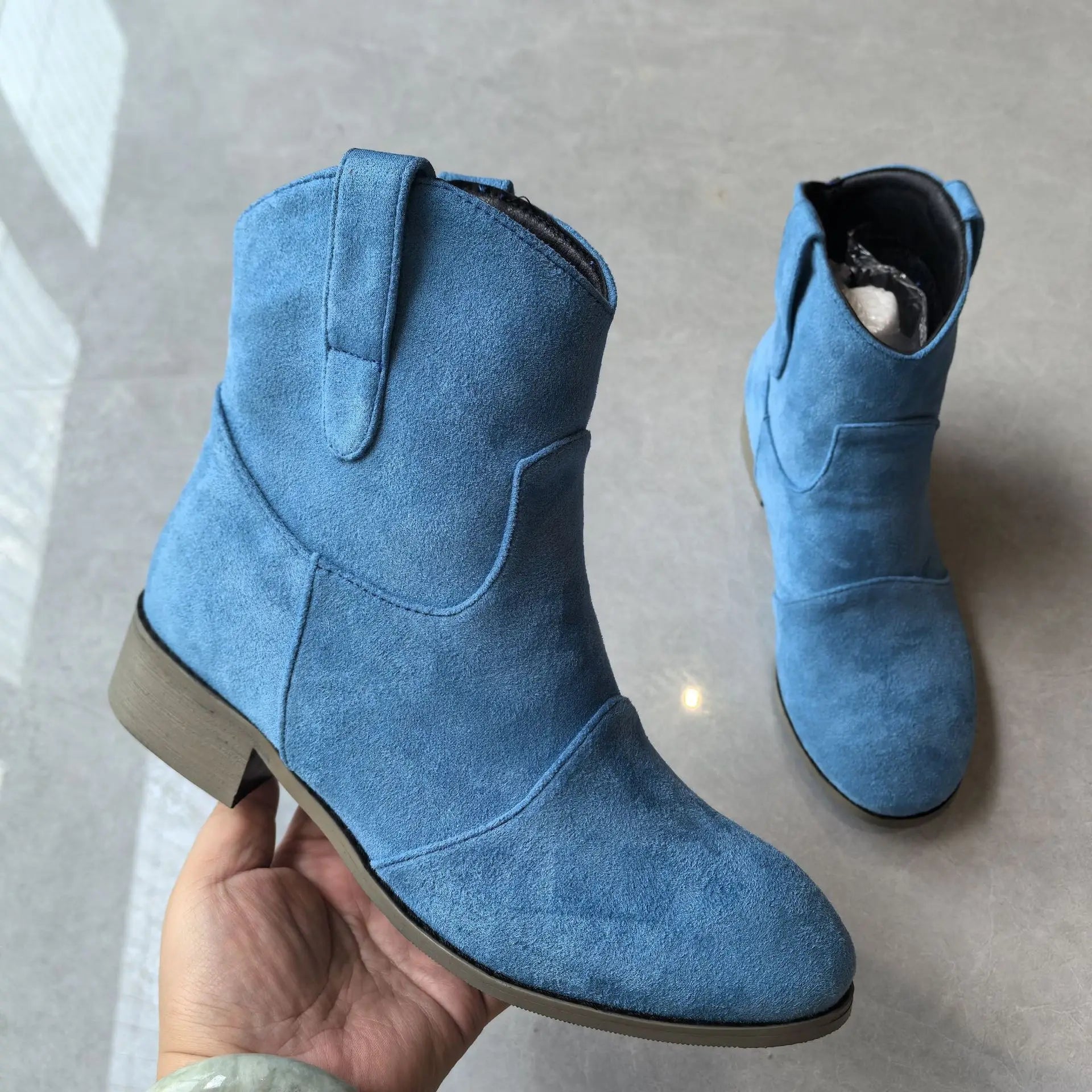 Bottines femme effet daim style western - Emilia Lane