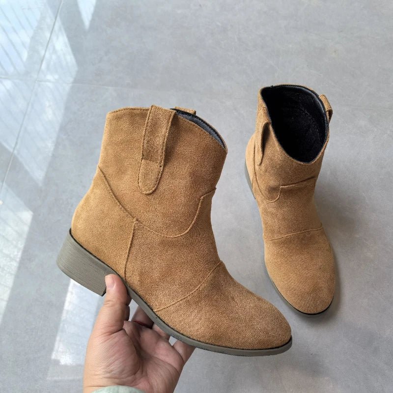 Bottines femme effet daim style western - Emilia Lane