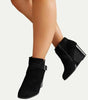 Wedge Ankle Boots in Faux Leather for Women