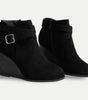 Wedge Ankle Boots in Faux Leather for Women