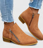 Faux Leather Heel Bootie for Women