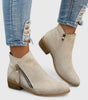 Faux Leather Heel Bootie for Women