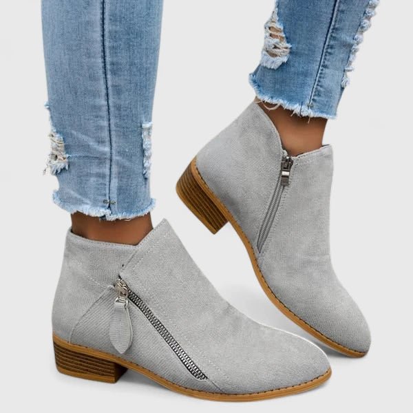 Faux Leather Heel Bootie for Women