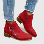Faux Leather Heel Bootie for Women
