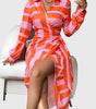 Long-sleeve printed maxi dress for women