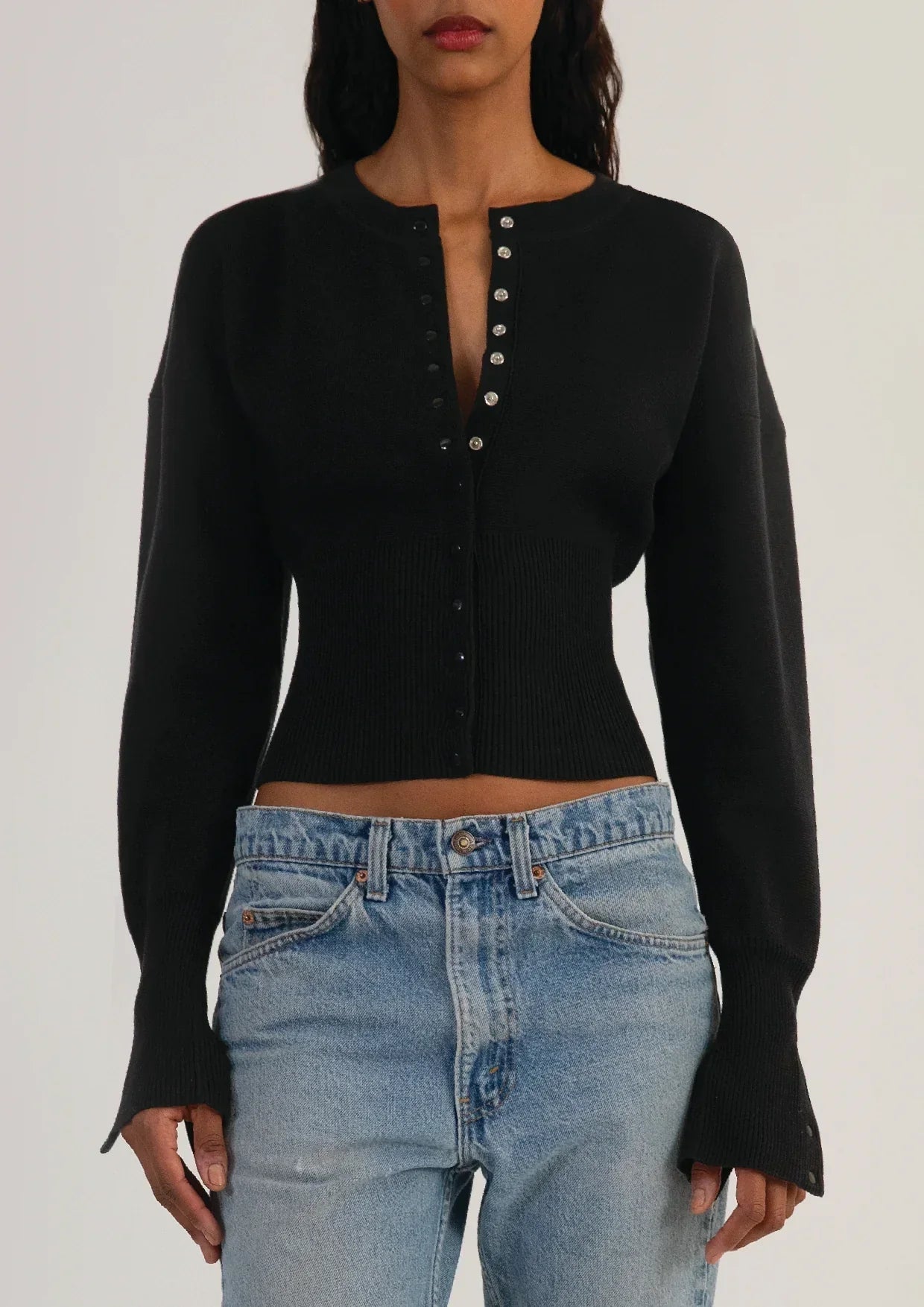 Cardigan boutonné ajusté pour femme - Emilia Lane