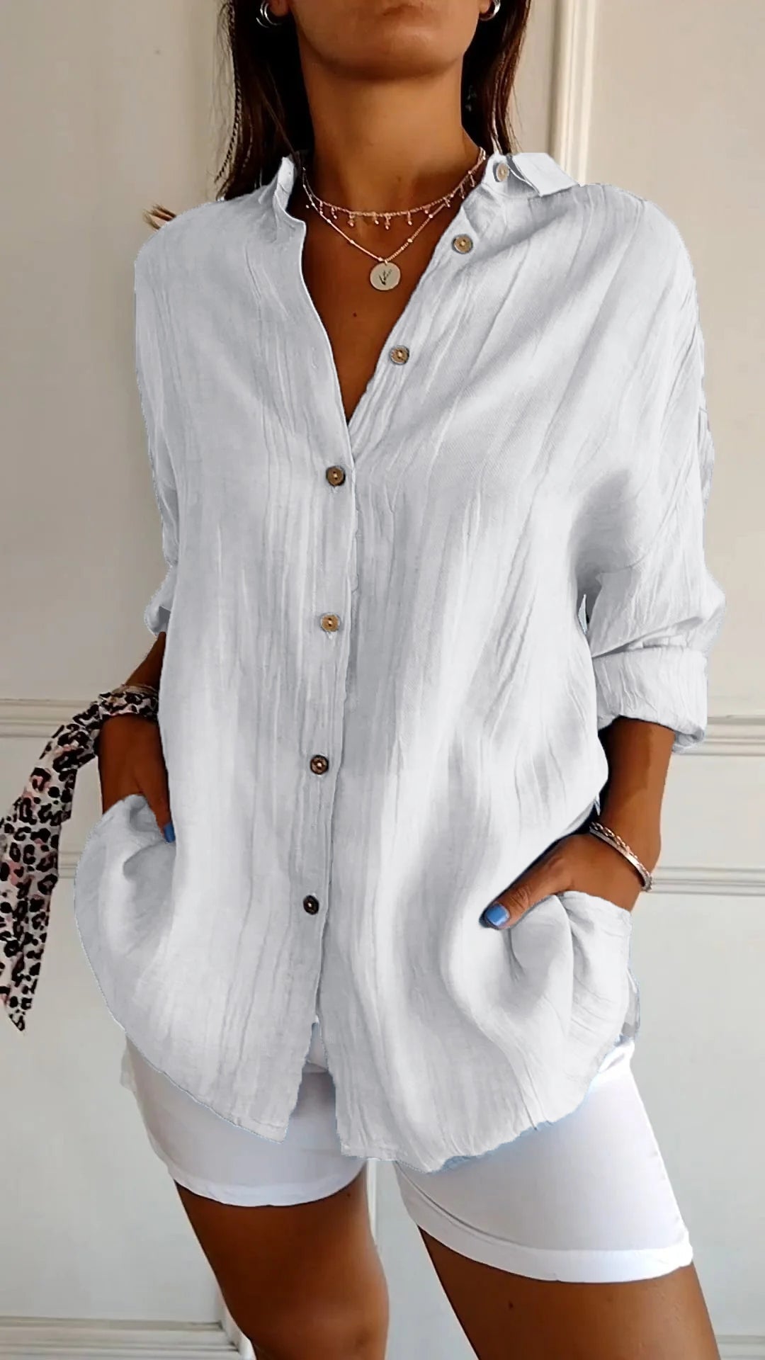 Chemise à Manches Longues Plissée et Structurée pour Femme | Idéale pour l'Automne - Emilia Lane