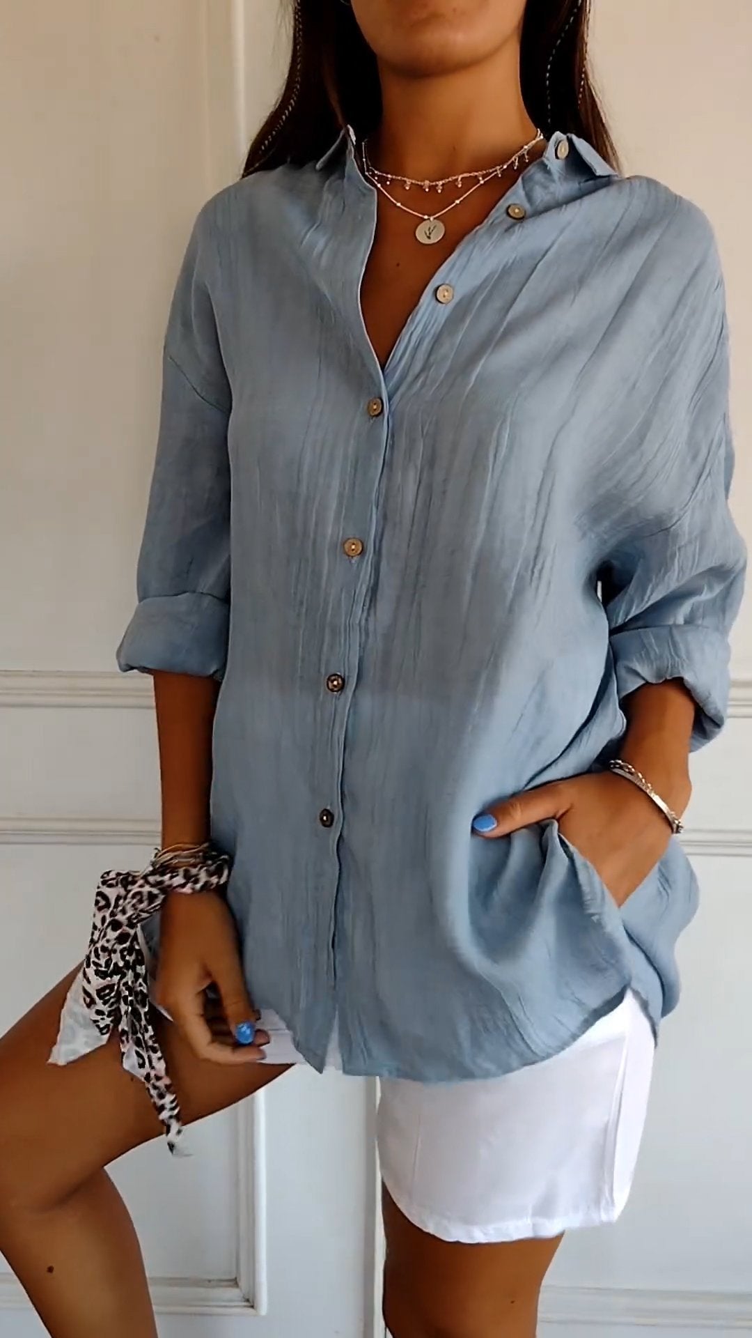 Chemise à Manches Longues Plissée et Structurée pour Femme | Idéale pour l'Automne - Emilia Lane