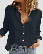 Chemise en Lin Décontractée à Manches Longues pour Femmes - Emilia Lane