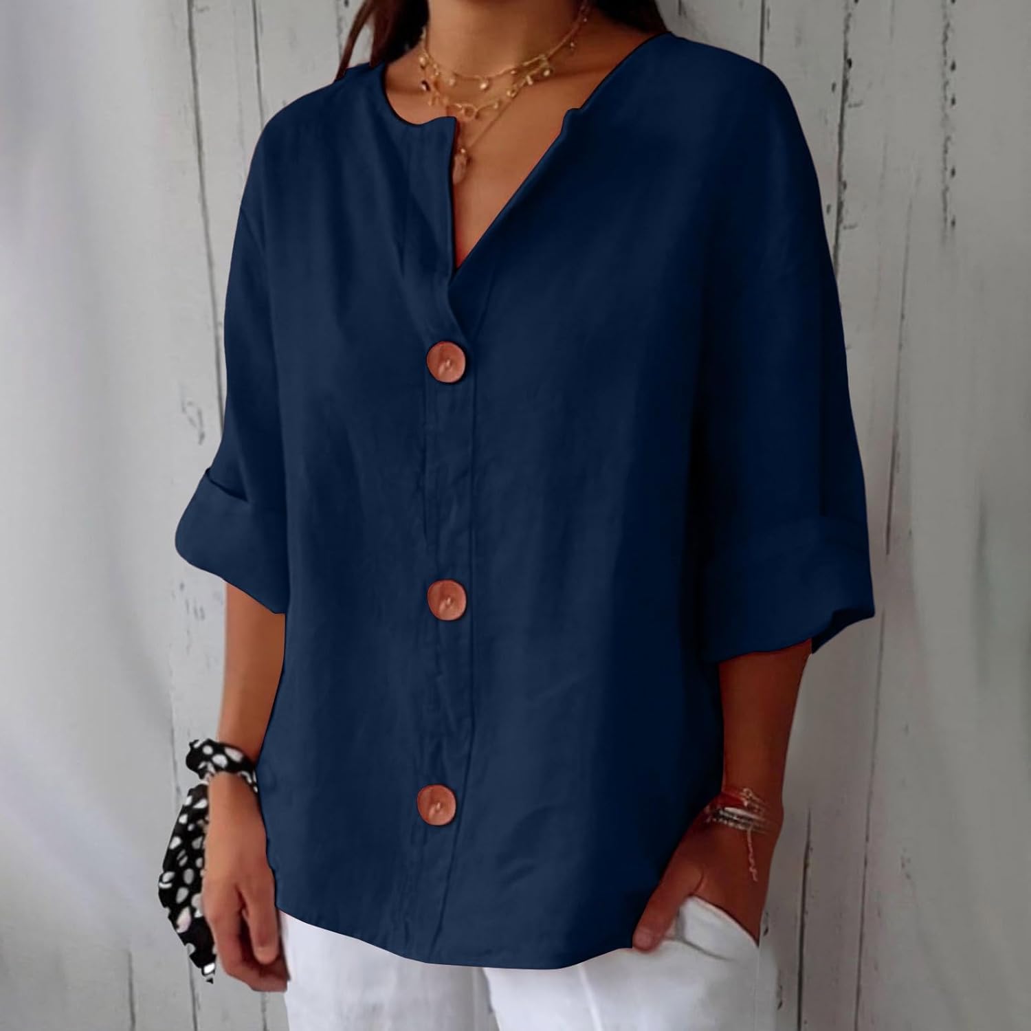 Chemise en Lin Large pour Femme - Emilia Lane