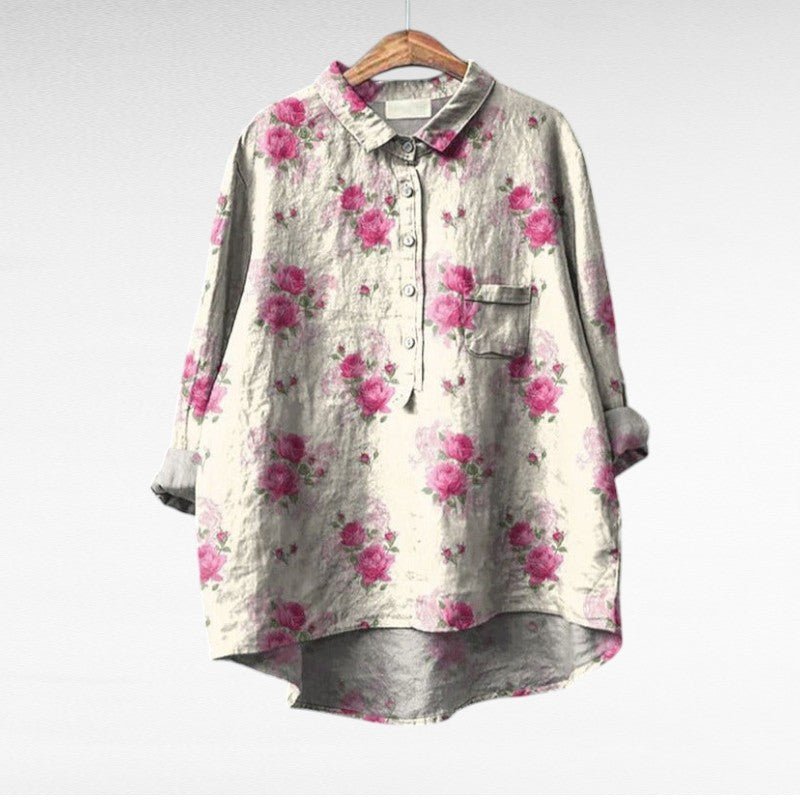 Chemise Longue Imprimée à Manches Longues pour Femmes - Emilia Lane