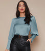 Chemise Satin à Manches Longues pour Femme - Emilia Lane
