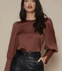 Chemise Satin à Manches Longues pour Femme - Emilia Lane