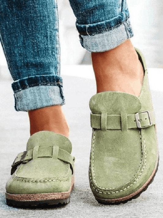 Clogs en Suède à Boucle pour Femmes - Emilia Lane