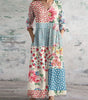 Retro print long dress for women