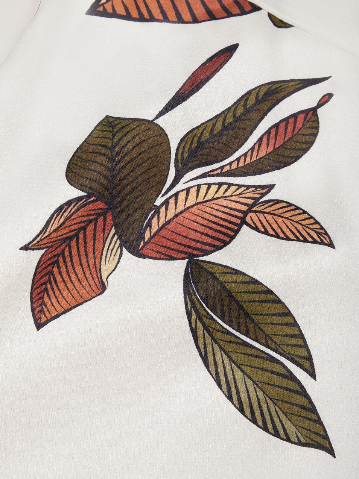 Printed satin wrap dress for women