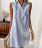 Cotton striped shirt dress for women