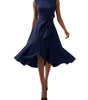 Sleeveless Midi Dress with Draped Detail for Women | Perfect for Going Out