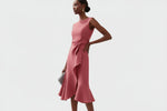 Sleeveless Midi Dress with Draped Detail for Women | Perfect for Going Out