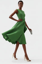 Sleeveless Midi Dress with Draped Detail for Women | Perfect for Going Out