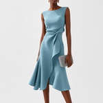 Sleeveless Midi Dress with Draped Detail for Women | Perfect for Going Out