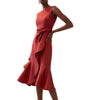 Sleeveless Midi Dress with Draped Detail for Women | Perfect for Going Out