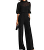 Three-Piece Set with Sheer Blouse and Wide-Leg Pants for Women | Ideal for Banquets