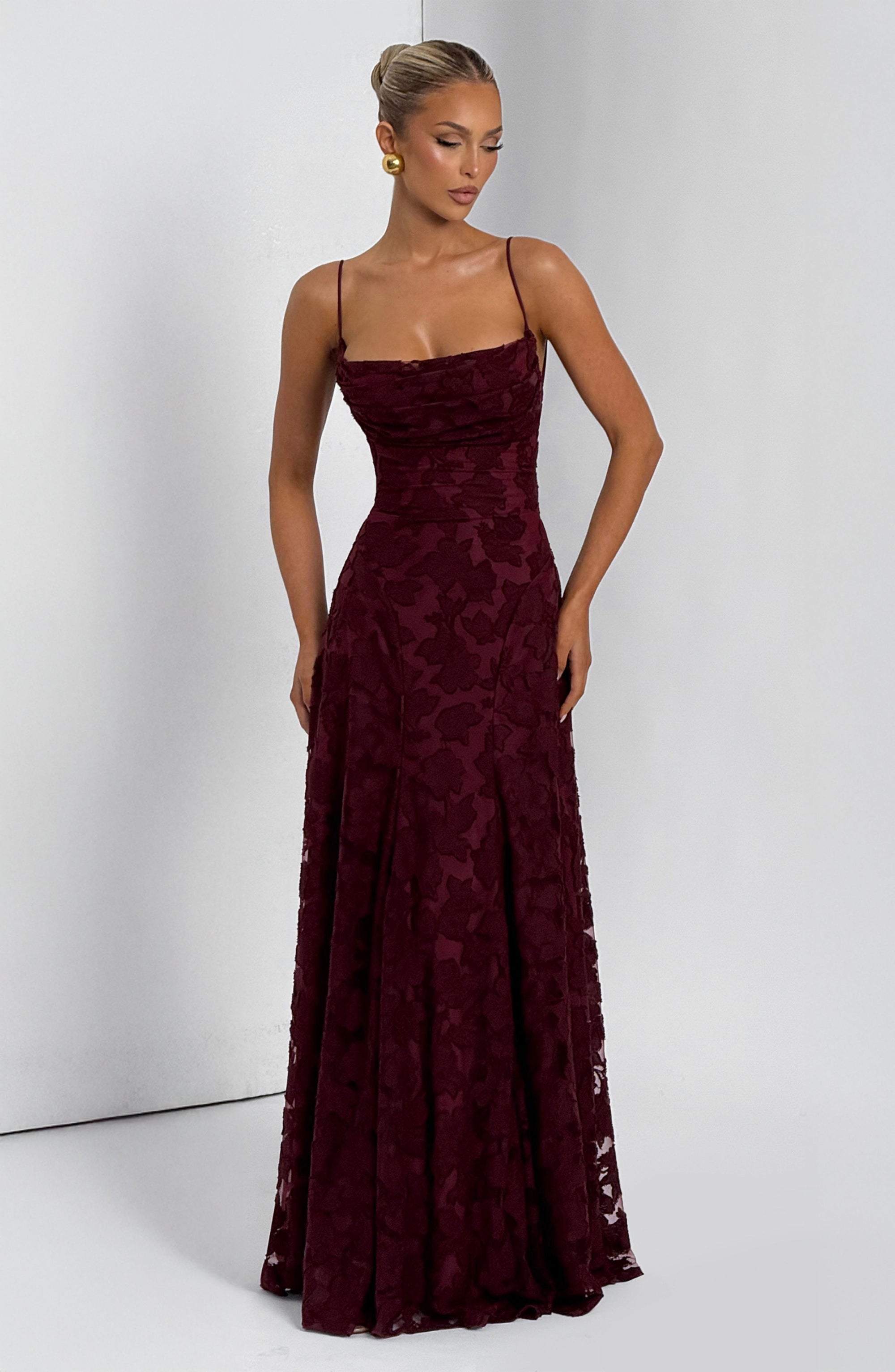 Draped Long Floral Pattern Dress with Straps for Women | Perfect for Outings