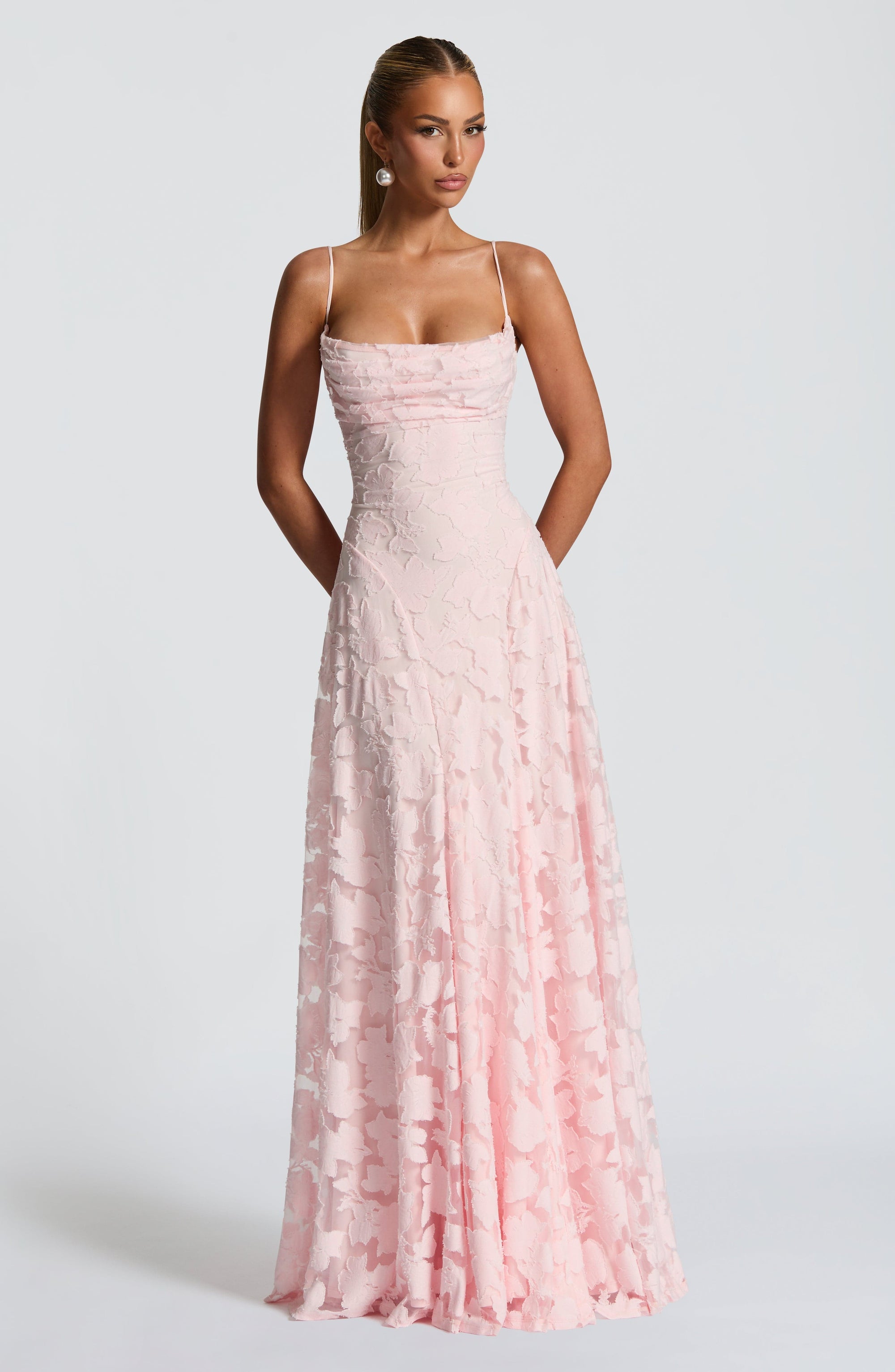 Draped Long Floral Pattern Dress with Straps for Women | Perfect for Outings