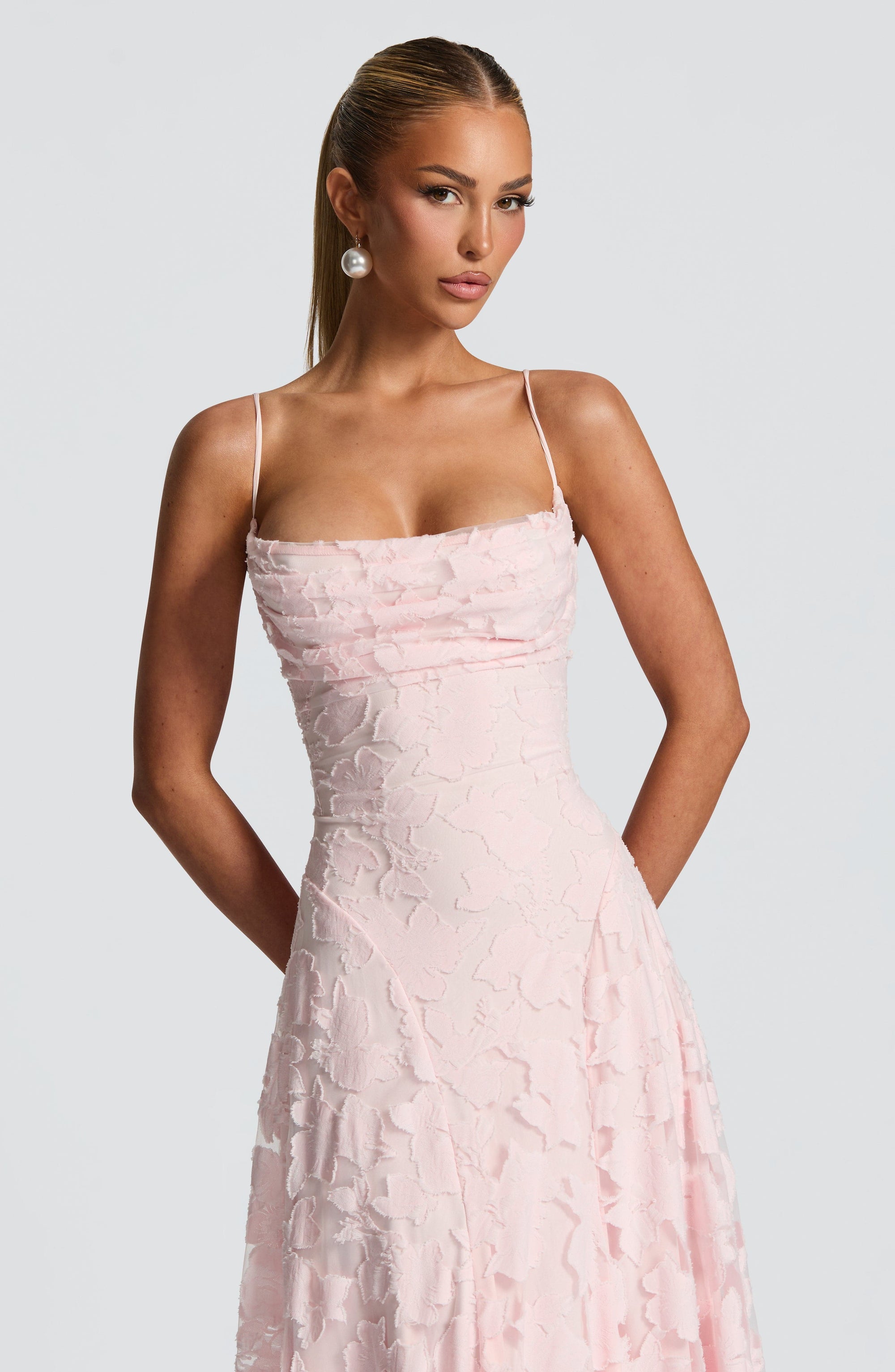 Draped Long Floral Pattern Dress with Straps for Women | Perfect for Outings