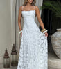 Draped Long Floral Pattern Dress with Straps for Women | Perfect for Outings