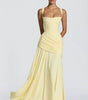 Long Dress with Square Neckline and Side Draping for Women | Perfect for Summer