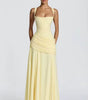 Long Dress with Square Neckline and Side Draping for Women | Perfect for Summer
