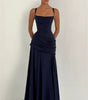 Long Dress with Square Neckline and Side Draping for Women | Perfect for Summer